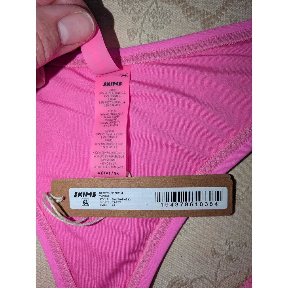 Skims‎ Swim Thong Taffy Pink High Cut Bikini Bottom 4X NWT